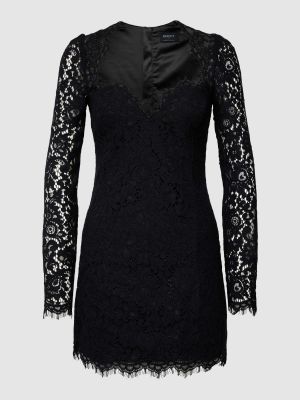 Haftowana sukienka mini Bardot czarna