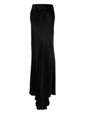 Drapované saténové přiléhavé sukně Ann Demeulemeester černé