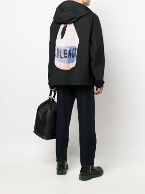 Jaka ar kapuci ar apdruku Givenchy melns
