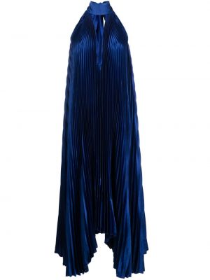 Plisované dlouhé šaty L'idée modré