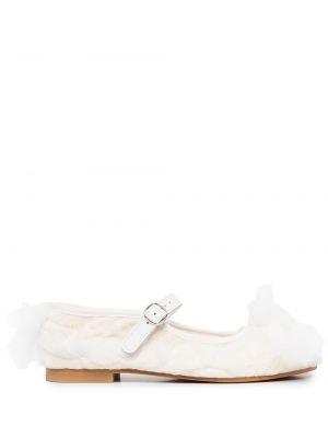 Ниски обувки с панделка Comme Des Garçons Tao бяло