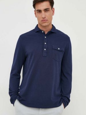 Bombažna polo majica z dolgimi rokavi Polo Ralph Lauren modra