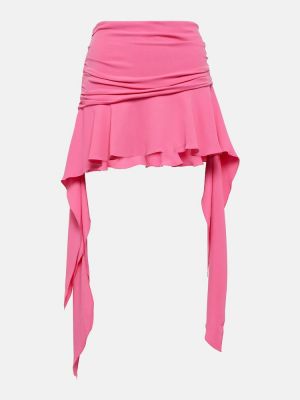 Mini falda con volantes de tela jersey Blumarine rosa
