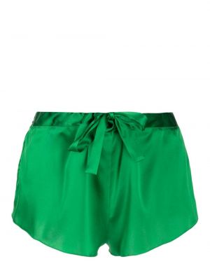 Pantaloni scurți cu perle de mătase Gilda & Pearl verde