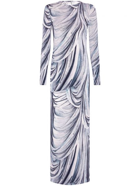 Μάξι φόρεμα με σχέδιο Rabanne μπλε