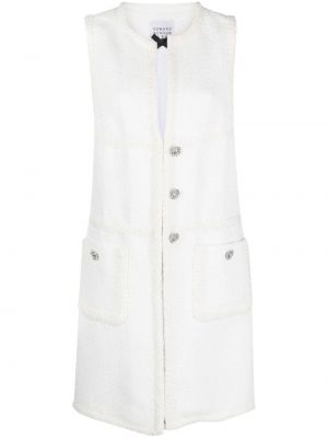 Φόρεμα με κουμπιά tweed Edward Achour Paris λευκό