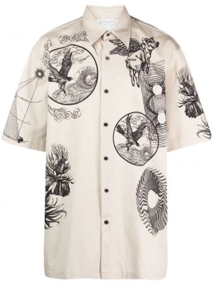 Βαμβακερό πουκάμισο με σχέδιο Dries Van Noten (do Not Use) λευκό