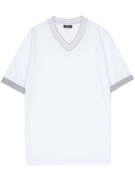 Βαμβακερή μπλούζα με λαιμόκοψη v Peserico