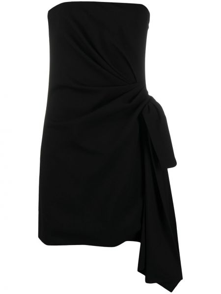 Vestido de cóctel con lazo con escote pronunciado Saint Laurent negro