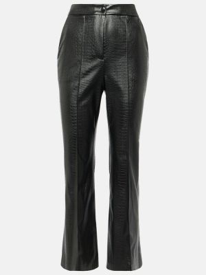 Pantalones de cuero de cuero sintético Max Mara negro