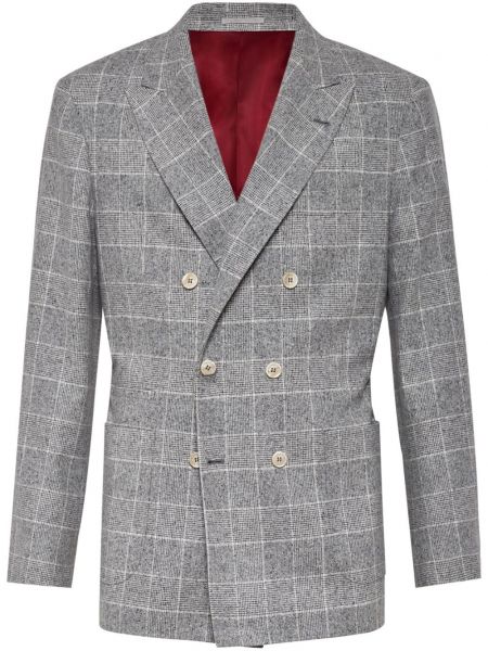 Karierter langer blazer Brunello Cucinelli