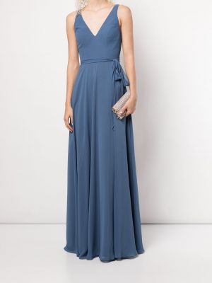 Kleid mit v-ausschnitt Marchesa Notte Bridesmaids blau