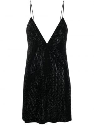 Sukienka mini z kryształkami Dsquared2 czarna