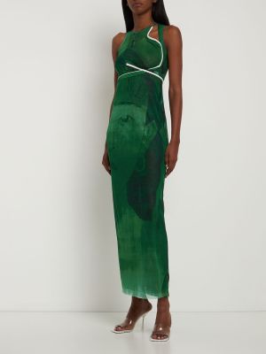 Dlouhé šaty so sieťovinou Ottolinger zelená