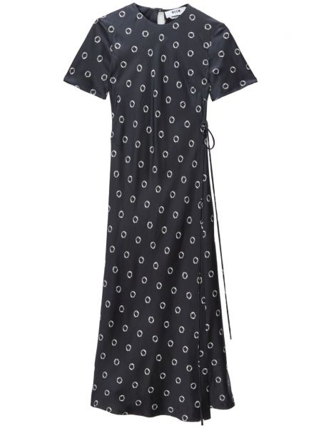 Gerades kleid mit print Msgm schwarz