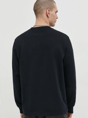 Bavlněné tričko s dlouhým rukávem s dlouhými rukávy s aplikacemi Abercrombie & Fitch černé
