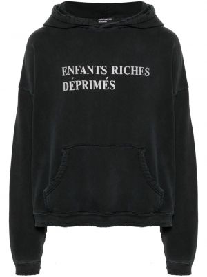 Kapučdžemperis ar apdruku Enfants Riches Déprimés melns