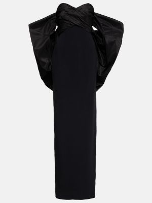Dlouhé šaty s kapucí Carolina Herrera černé