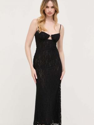Testhezálló hosszú ruha Bardot fekete