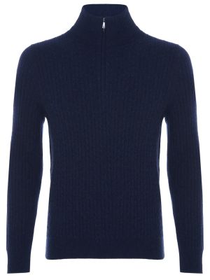 Кашемировый свитер на молнии Bilancioni синий