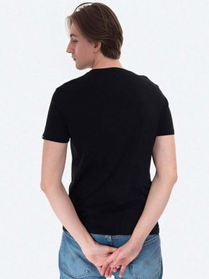 Reflexní bavlněné tričko s potiskem Alpha Industries černé