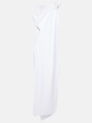 Robe longue à imprimé asymétrique Coperni blanc