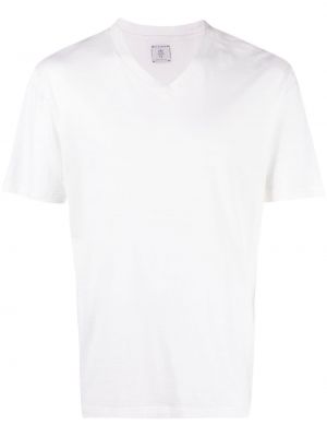 Тениска с v-образно деколте Eleventy бяло
