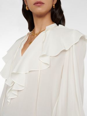 Копринена блуза Etro бяло