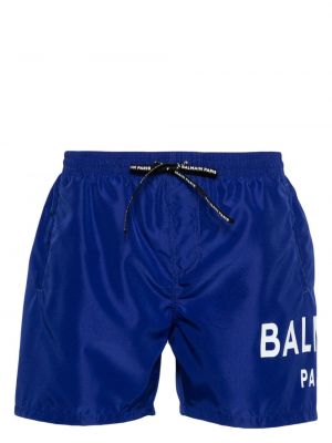 Pantaloni scurți cu imagine Balmain albastru