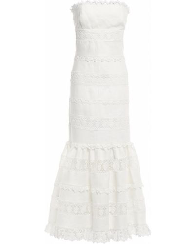 Bílé plátěné maxi šaty Zimmermann