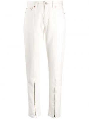 Pantalones con cremallera Mm6 Maison Margiela blanco