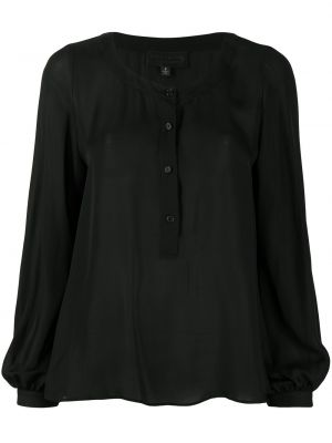 Шелковая блузка на пуговицах Nili Lotan, черный
