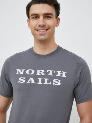 North Sails pamut póló szürke, nyomott mintás