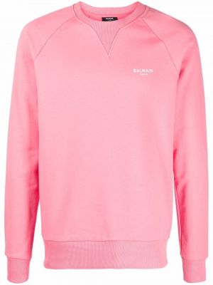 Trykt bomull sweatshirt Balmain rosa