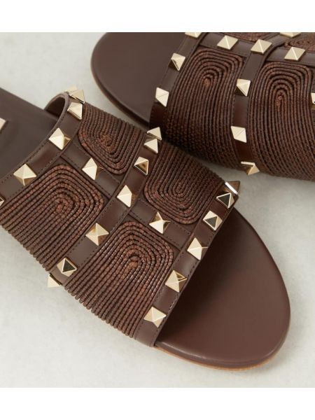Kožené sandály Valentino Garavani hnědé