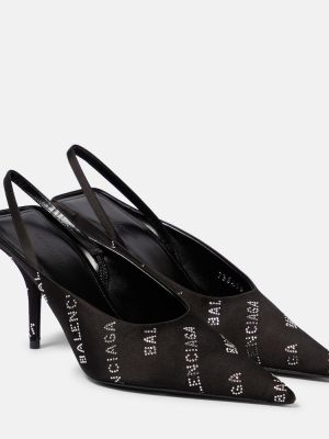 Pantofi cu toc slingback Balenciaga negru