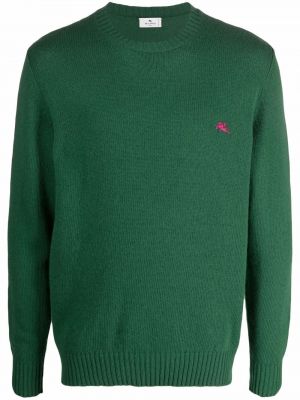 Jersey con bordado de tela jersey Etro verde