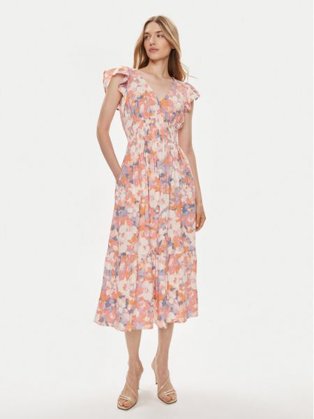 Midi haljina s cvjetnim printom Gap narančasta