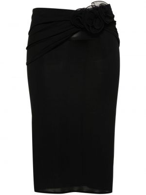 Midi suknja s cvjetnim printom Magda Butrym crna