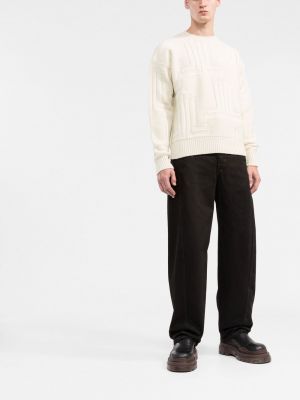 Jacquard pullover mit rundem ausschnitt Lanvin weiß
