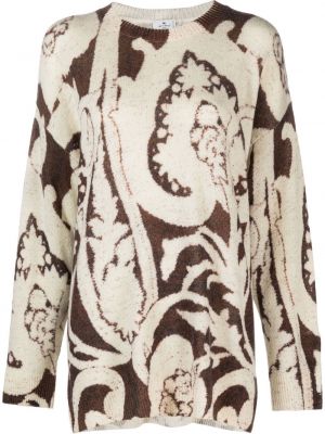 Volneni pulover s paisley potiskom Etro rjava