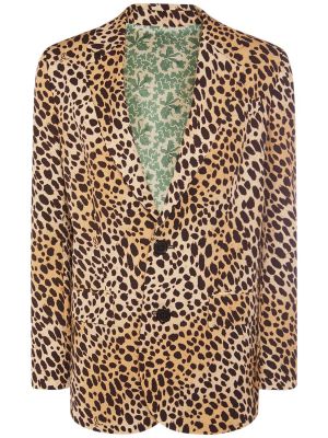 Viskózová bunda s potlačou s leopardím vzorom Dsquared2