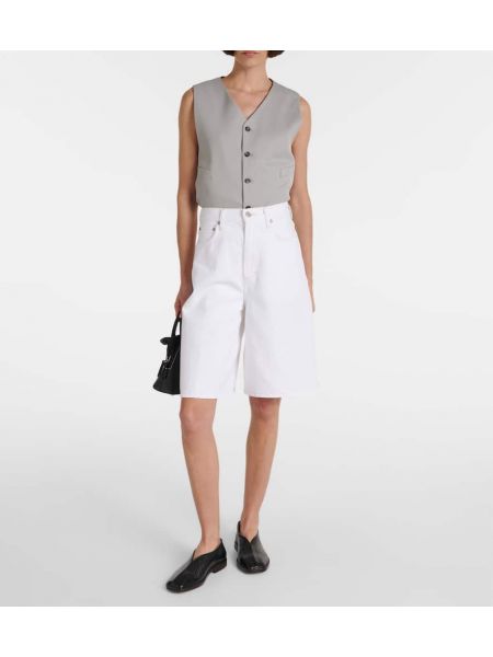 Bermudas taille haute Agolde blanc