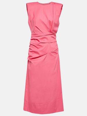 Βαμβακερή μίντι φόρεμα Dorothee Schumacher ροζ