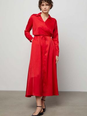 Sukienka długa oversize Answear Lab czerwona