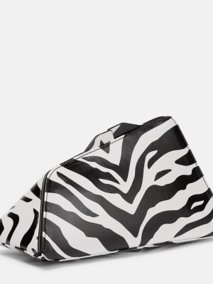 Dabīgās ādas clutch somiņa ar apdruku ar zebras rakstu The Attico
