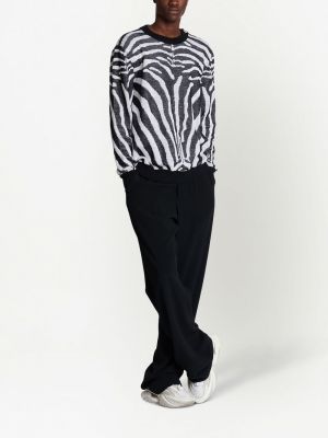 Strick pullover mit print mit zebra-muster Balmain
