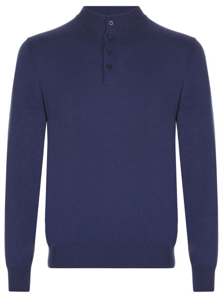 Хлопковый свитер из модала Canali синий