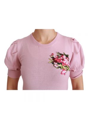Blusa de cuello de lana Dolce & Gabbana rosa