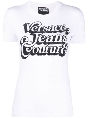 Pamut póló nyomtatás Versace Jeans Couture